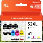 32xl lot de 31 flacons d'encre 32xl pour smart tank 5105 7006 7305 smart tank plus 315 455 515 (3bk 1c ...