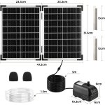 35w fontaine solaire pour grands bassins (8 - 15 m), 280 l / h, max 220cm, avec moteur sans balais, 4 ...