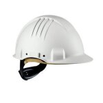 3m g3501m?vi - casque de chantier - blanc - bouton rotatif - serre - tte en cuir