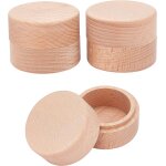 3pcs 5. 2x4. 05cm / diameter x high mini ronde bote en bois petite bote de rangement en bois bague ...