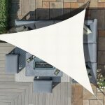 3x3x3m crème voile d`ombrage triangle, toile imperméable une protection des rayons uv a 95%, pour en ... 3x3x3m crème voile d`ombrage triangle, toile imperméable une protection des rayons uv a 95%, pour en ...