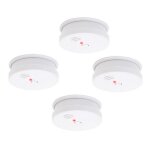 4 detecteurs de fumee alarme avertisseur anti incendie pile 9v cerifie en 14604