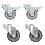 4 pcs roulettes pivotantes � trou de boulon 50 mm
