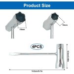4 pièces cle a bougie allumage 13 mm / 19 mm, clé de tronçonneuse, clé bougie acier au carbone, clé combinée ... 4 pièces cle a bougie allumage 13 mm / 19 mm, clé de tronçonneuse, clé bougie acier au carbone, clé combinée ...