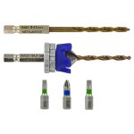 4 pi�ces - kit terrasse m�che & fraise hss 2en1 bois m�tal Ø 4mm + 1 foret hss + 3 embouts inox - tivoly ...