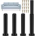 4 pices pieds de meubles rglables, pieds de table en mtal noir, pieds rglables en hauteur 0 - 170 ...
