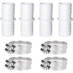 4 pices raccord tuyau d'arrosage avec 8 colliers de serrage en acier inoxydable raccord robinet tuyau ...