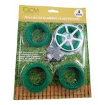 4 x 20m rouleaux bobines de fil de fer plastifi�es d'attache jardin + coupeur