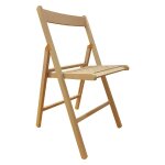 4 x chaise pliante en bois assise a 7 lattes - coloris naturel