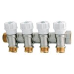4 x collecteur avec robinet d arret a 3 voies