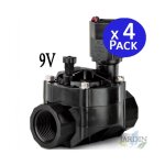 4 x electrovanne d'arrosage rain bird 100hv 1'' 9v, pour les programmeurs  piles