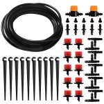 43 pices 4 / 6 mm kit d'irrigation goutte, 5m tuyau d'irrigation, systeme irrigation, avec raccords ...