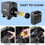 45w pompe eau submersible, 3000l / h aquarium pumpe, dbit rglable pompe bassin amphibie, pompe fontaine ...