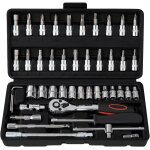 46 pcs cr - v kit de cle plate a cliquet et cl a douille, cl a cliquet 1 / 4  72 dents, cl plate a ...