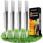 4pcs ancrages sol galvanis�s, piquet cl�ture bois pour balan�oire, support poteau r�sistant.