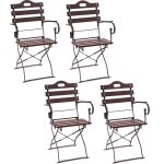 4x chaise de kiosque a bire graz, chaises de jardin, pliable, laqu marron