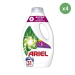 4x31 lavages protection des fibres, lessive liquide ariel