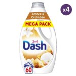 4x60 lavages ambre et orchide - lessive liquide - dash