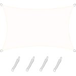 4x6m crème voile d`ombrage rectangulaire, toile imperméable une protection des rayons uv a 95%, voile ... 4x6m crème voile d`ombrage rectangulaire, toile imperméable une protection des rayons uv a 95%, voile ...