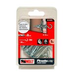 5 chevilles m�tal � expansion molly diam�tre 4x33mm avec crochet rond