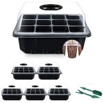 5 pack mini serre pour semis plateau de semis bac a semis avec couvercle 12 cellules par plateau pour ... 5 pack mini serre pour semis plateau de semis bac a semis avec couvercle 12 cellules par plateau pour ...