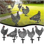 5 poules de jardin, ferme de poulets art jardin pelouse sol d�coration animal silhouette jardin statue ...
