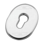 5 x f. plaque de porte blindee dessinee mm 65x90 chrome satine 95416 mottura