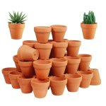 50 pices minuscules pots en terre cuite - 1. 3 pouces petits mini pots en argile avec trous de drainage ...