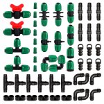 52 pi�ces raccords d'irrigation pour tube 13 / 16mm � 4 / 7mm, connecteur de tuyau d'eau d'irrigation, ...