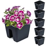 5x potting box 27. 2 cm x 27. 2 cm rotin anthracite 8. 5 l garde - corps balustrade