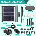 6, 5w fontaine solaire, pompe � eau solaire, avec tuyau d'eau de 1 m, c�ble de 3, 25 m, pour bassins ...