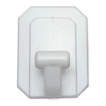 6 xcrochets geants en plastique bl. autocollants blancs (2 pieces)