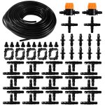 65 pi�ces 4 / 6 mm kit d'irrigation goutte, 20m tuyau d'irrigation, systeme irrigation, avec raccords ...