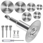 7 pices disques de coupe pour perceuse, hss lames de perceuse  disque avec (60mm) tige hexagonale 1 ...