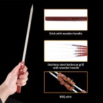 8 pièces brochettes pour barbecue, brochettes plates inox 40 cm, manche en bois, pic brochette pour viande, ... 8 pièces brochettes pour barbecue, brochettes plates inox 40 cm, manche en bois, pic brochette pour viande, ...