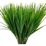 8 pices faux plastique herbe de bl plantes d'extrieur artificielles faux arbustes de verdure en plastique ...