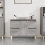 8 pi�ces de mobilier de salle de bain et lavabo noir