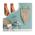 8pcs pu cuir crochets muraux sangle de suspension murale en cuir tringle a rideau porte - sangles en ...