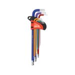 9 cles males s2 couleur 6 pans btr, allen, chc tete spherique de 1. 5 a 10 mm
