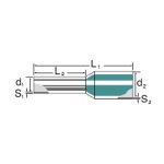 9019120000 weidm�ller embout simple d'extr�mit� de c�ble 1 x 1. 50 mm x 8 mm partiellement isol� noir ...