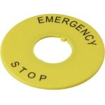 A2av - 27 plaque signal�tique motif d'impression emergency stop jaune 1 pc(s) a224061 - deca