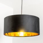 Abat - jour, velours, grand, int�rieur r�fl�chissant, moderne, chic, lampe de table, lampadaire (noir) ...