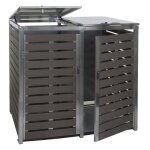 Abri pour 2 poubelles cache - poubelles verrouillable avec couvercle jusqu'� 240l 119x134x84 cm acier ...