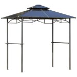 Abri barbecue steakhouse 2 etag�res alu. m�tal noir toit polycarbonate