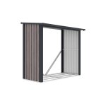 Abri bches mtal en acier galvanis effet bois 1, 98 m3 - 2 stres - l182 x p89 x h156cm - birwood