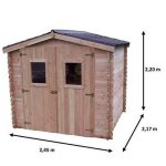 Abri dalia madriers 20 mm sans plancher toit double pente 5, 71 m