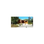 Abri deux pentes faitage d�cal�, 550cmx750cm, bois douglas fran�ais, carport, auvent, abri voiture