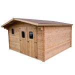 Abri dommar douglas madriers 28 mm - 18, 90 m - sans plancher - toit double pente Abri dommar douglas madriers 28 mm - 18, 90 m - sans plancher - toit double pente