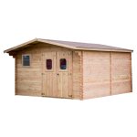 Abri dommar douglas madriers 28 mm - 23, 14 m - sans plancher - toit double pente Abri dommar douglas madriers 28 mm - 23, 14 m - sans plancher - toit double pente
