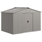 Abri de jardin 5, 4 m - cabanon double porte coulissante - fondation incluse - 277 x 195 x 192 cm - t�le ...